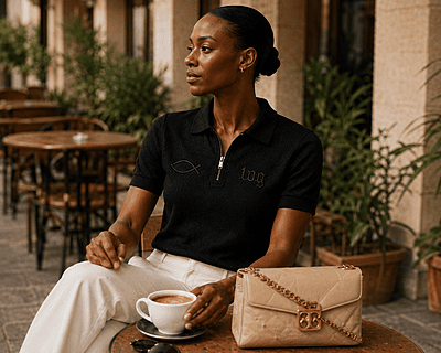 Ichthys Slim Fit Knit Polo (female) Ichthys Slim Fit Knit Polo (female)