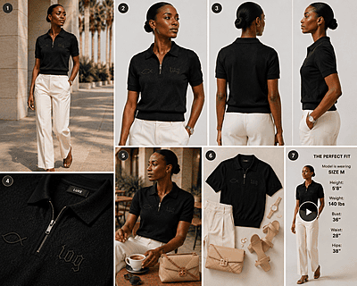 Ichthys Slim Fit Knit Polo (female) Ichthys Slim Fit Knit Polo (female)