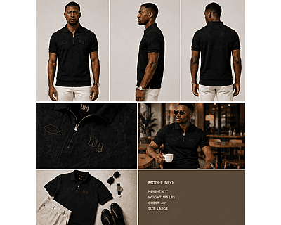 Ichthys Slim Fit Knit Polo (Male) Ichthys Slim Fit Knit Polo (Male)