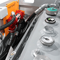 FUEL CUBE WESTERN GLOBAL 500GALLON DOUBLE WALL STATIONARY STORAGE TANK INCLUDING FILL RITE 110V FUEL TRANSFER PUMP AND AUTOMATIC NOZZLE