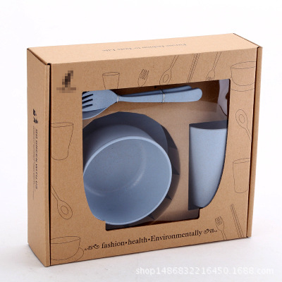 7PIECES WHEAT STRAW PLATE