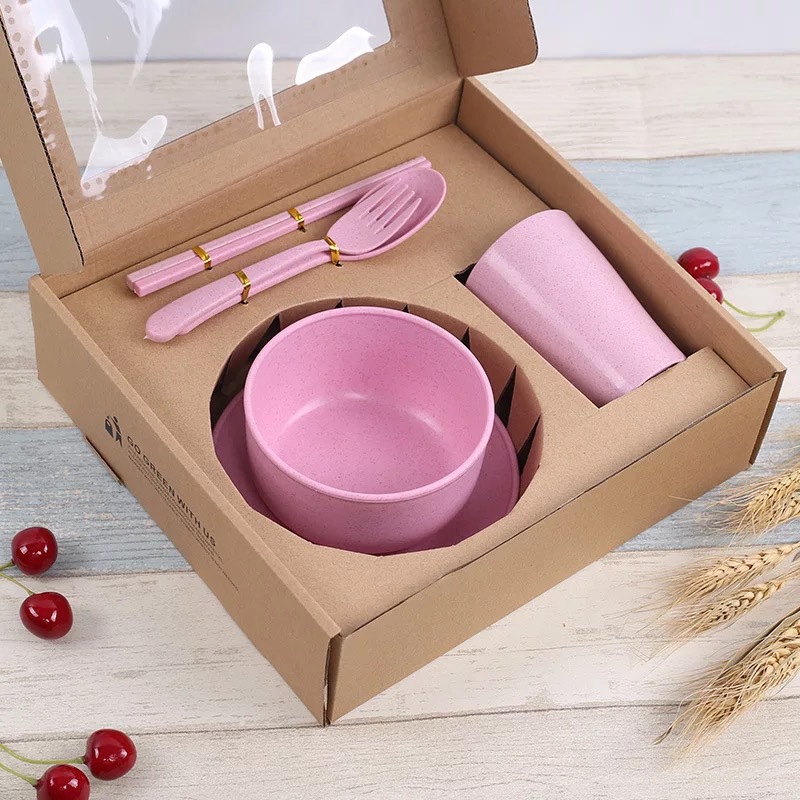 7PIECES WHEAT STRAW PLATE
