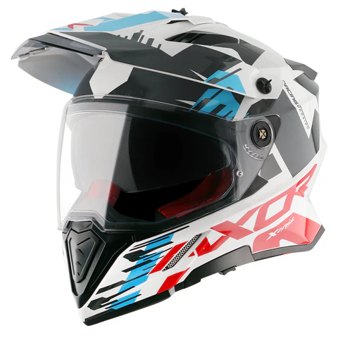 AXOR XCROSS DUAL VISOR X1 WHITE RED (2XL)