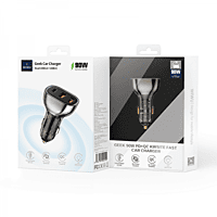 WIWU WI-QC013 90W PD+QC KIRSITE GEEK FAST CAR CHARGER DUAL USB+TYPE-C - BLACK