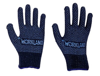 Double side dotted gloves blue, pack of 12 Workland Double side dotted gloves blue, pack of 12 Workland