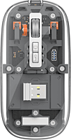 WM105 Crystal Transparent Magnatic Wireless Mouse, Dual-bluetooth +2.4G three-mode, Can connect three devices at the same time - Black
