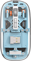 WM105 Crystal Transparent Magnatic Wireless Mouse, Dual-bluetooth +2.4G three-mode, Can connect three devices at the same time - Blue