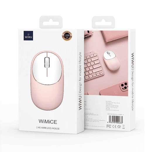 Wireless Pink Mouse Rechargeable Computer Mouse Ergonomic RGB Backlight 2.4g