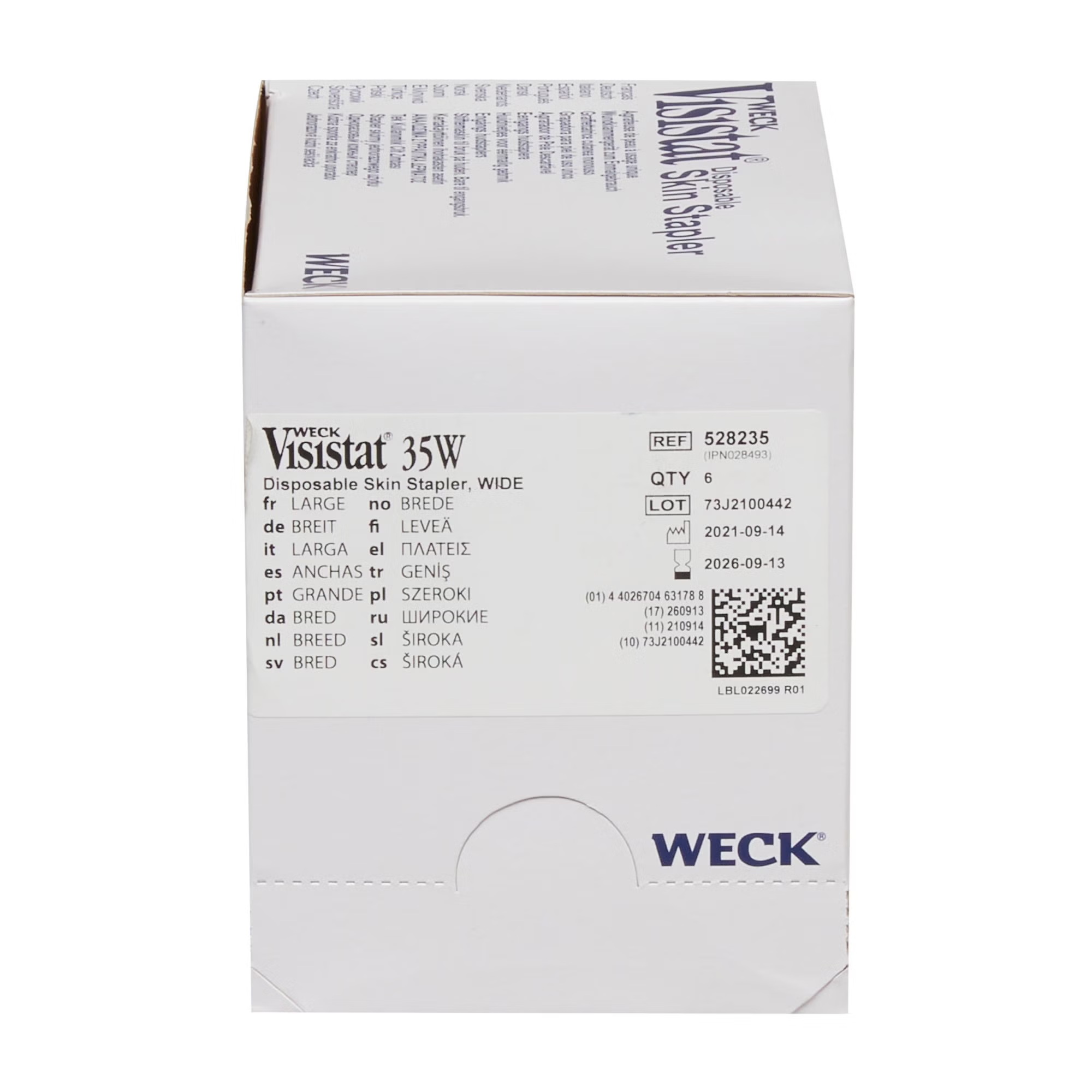 Weck® Visistat® 35W Wound Stapler, Wide Stainless Steel Staples, 35 Staples