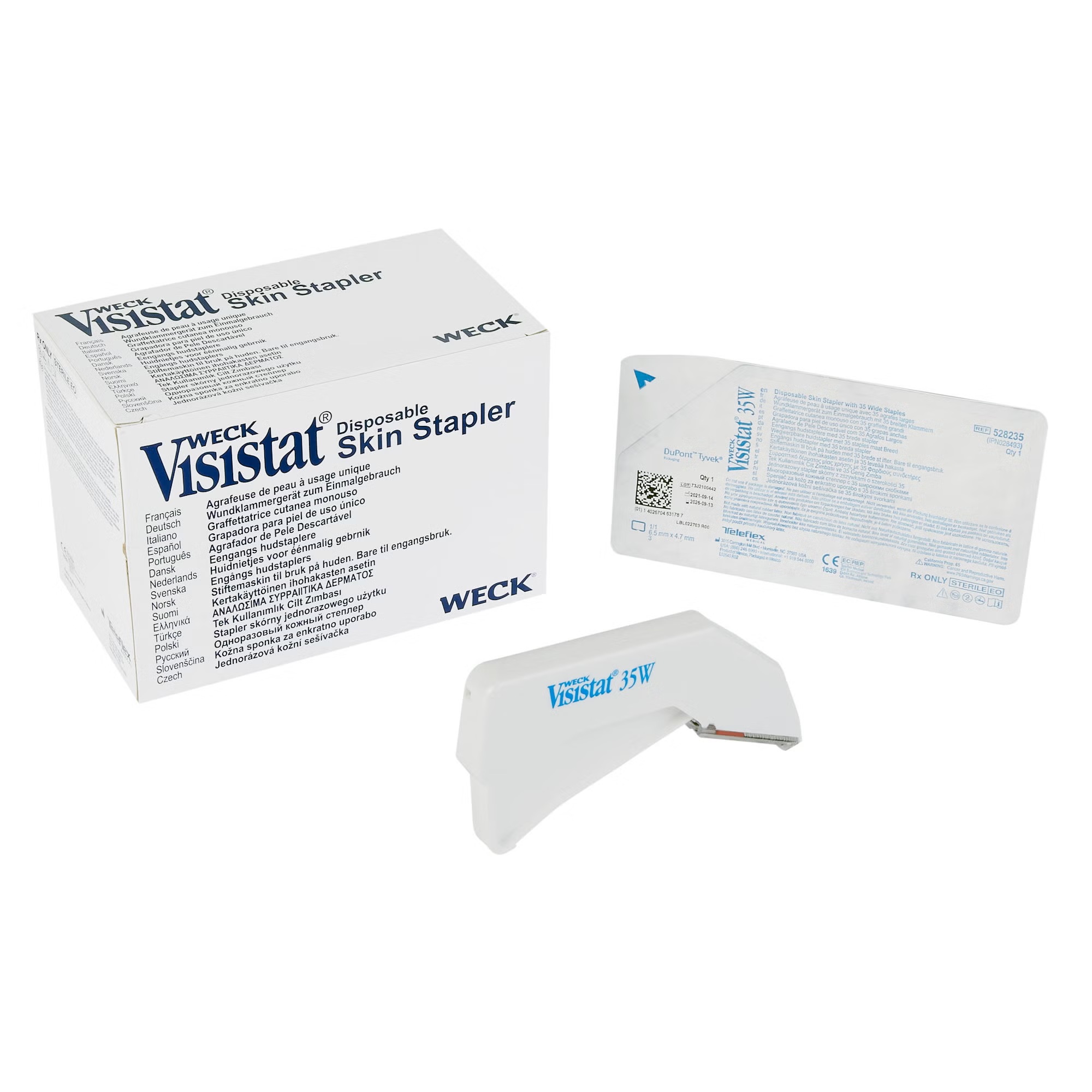 Weck® Visistat® 35W Wound Stapler, Wide Stainless Steel Staples, 35 Staples