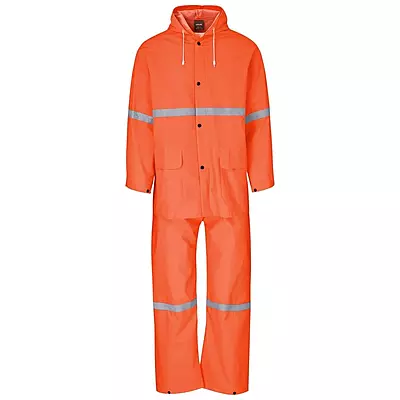 Light Duty Tornado Hi-Viz Reflective Rubberised Rainsuit