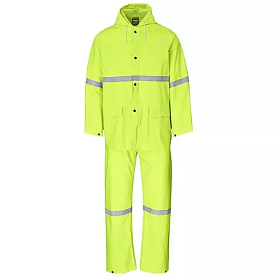 Light Duty Tornado Hi-Viz Reflective Rubberised Rainsuit