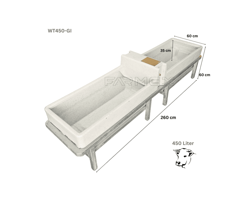 Automatic Drinker 450 Liter For Cattle-With Stand-Dip Galvanised