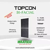 WAAREE 705Wp 144Cells 24 Volts N-Type Framed Dual Glass Bifacial NDCR (Pack of 2)