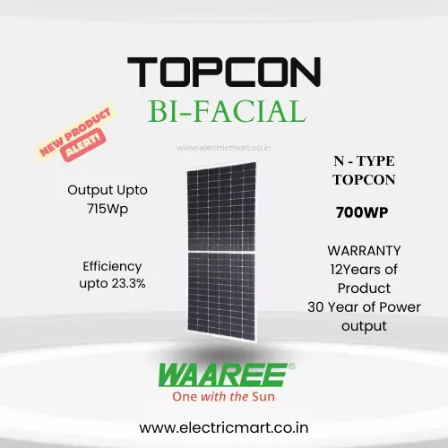 WAAREE 705Wp 144Cells 24 Volts N-Type Framed Dual Glass Bifacial NDCR (Pack of 2)