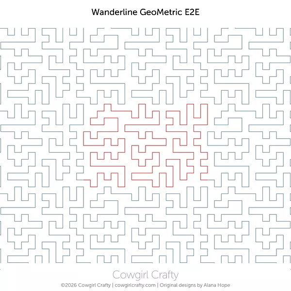 Wanderline Geometric E2E | Modern Longarm Digital Quilting Pattern