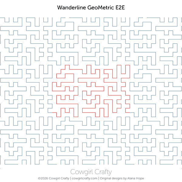 Wanderline Geometric E2E | Modern Longarm Digital Quilting Pattern