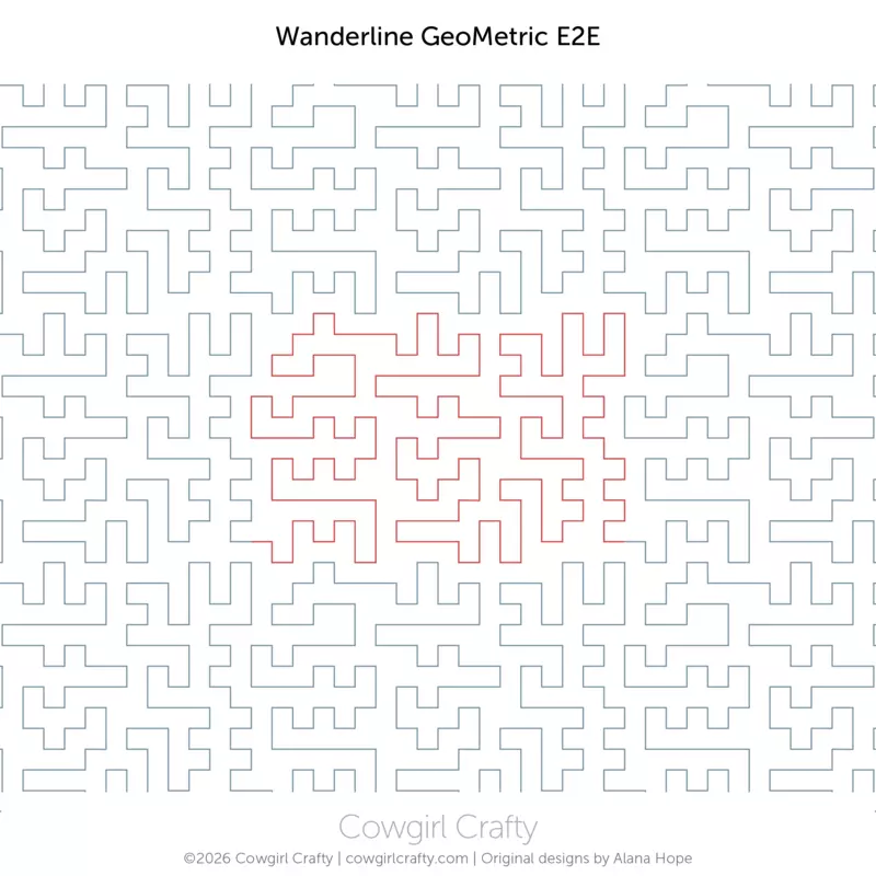 Wanderline Geometric E2E | Modern Longarm Digital Quilting Pattern