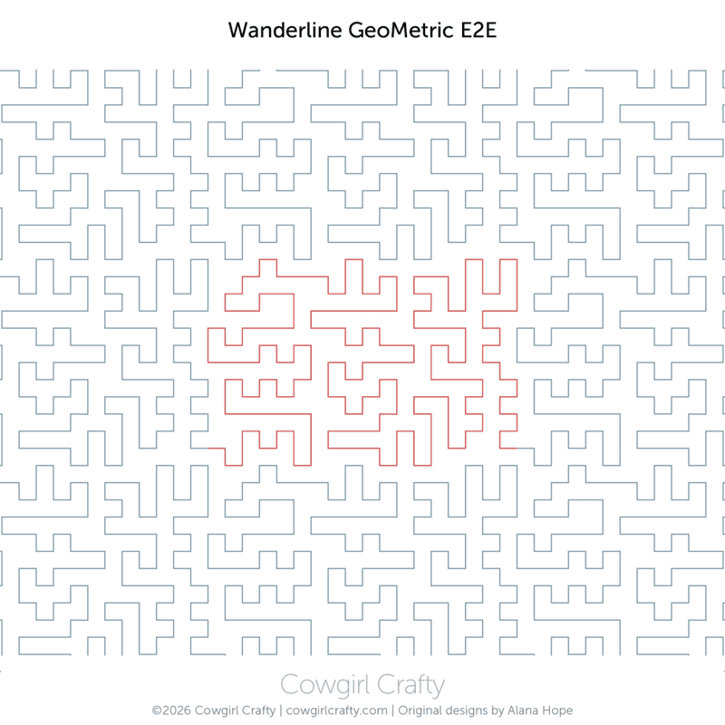 Wanderline Geometric E2E | Modern Longarm Digital Quilting Pattern