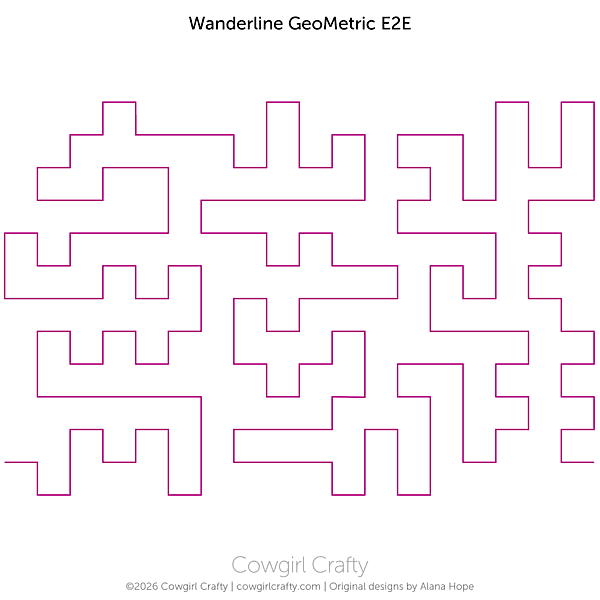 Wanderline Geometric E2E | Modern Longarm Digital Quilting Pattern