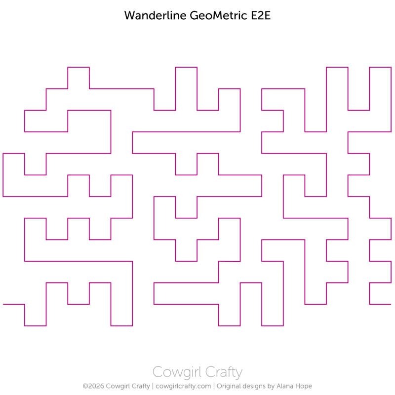 Wanderline Geometric E2E | Modern Longarm Digital Quilting Pattern