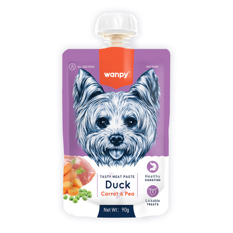 Wanpy Tasty Meat Paste Duck with Carrot & Pea for Dogs 90g Wanpy Tasty Meat Paste Duck with Carrot & Pea for Dogs 90g