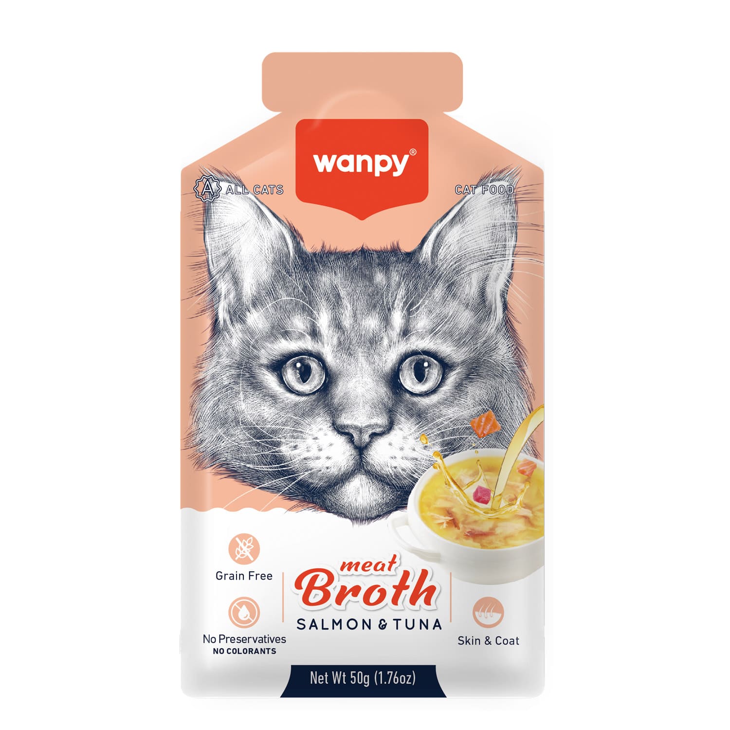 Wanpy Meat Broth Salmon & Tuna for Cats (50gm) Wanpy Meat Broth Salmon & Tuna for Cats (50gm)