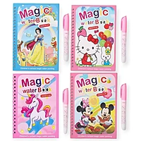 Water Magic Coloring Books with Refillable Pens - Pack of 4