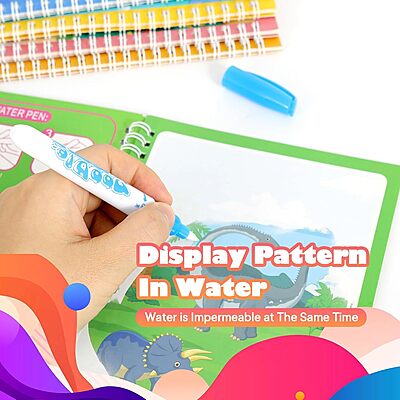 Water Magic Coloring Books with Refillable Pens - Pack of 4