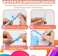 Water Magic Coloring Books with Refillable Pens - Pack of 4