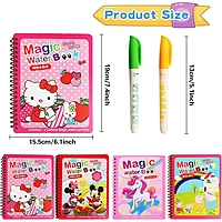 Water Magic Coloring Books with Refillable Pens - Pack of 4