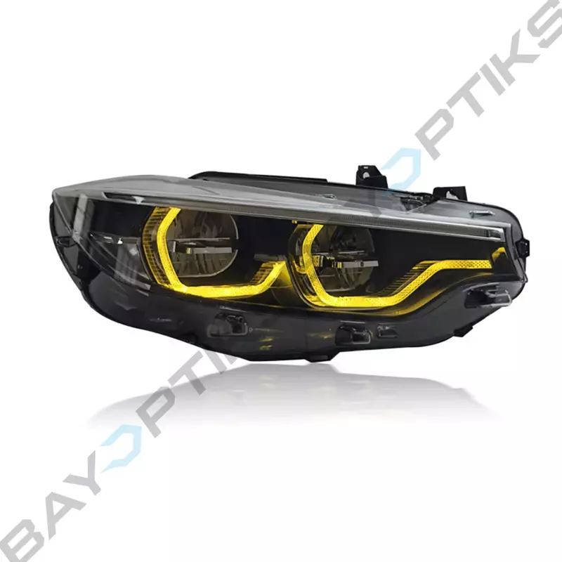 F8X F80 M3 F82 M4 & F32 Coupe LCI2 Ikon Style Headlights CSL Yellow/White (2014-2017)