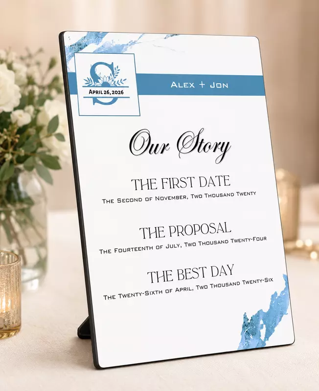 Knot Series Love Story Easel Sign