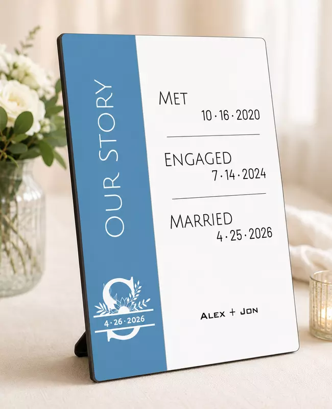 Knot Series Love Story Easel Sign