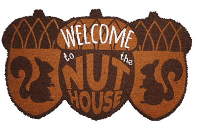 Welcome To The Nuthouse Natural Fiber Coir Doormat
