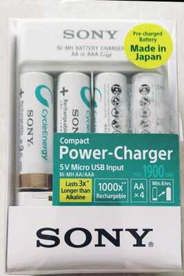 Sony Rechargeable AA 1900mAh Battery with charger Sony Rechargeable AA 1900mAh Battery with charger