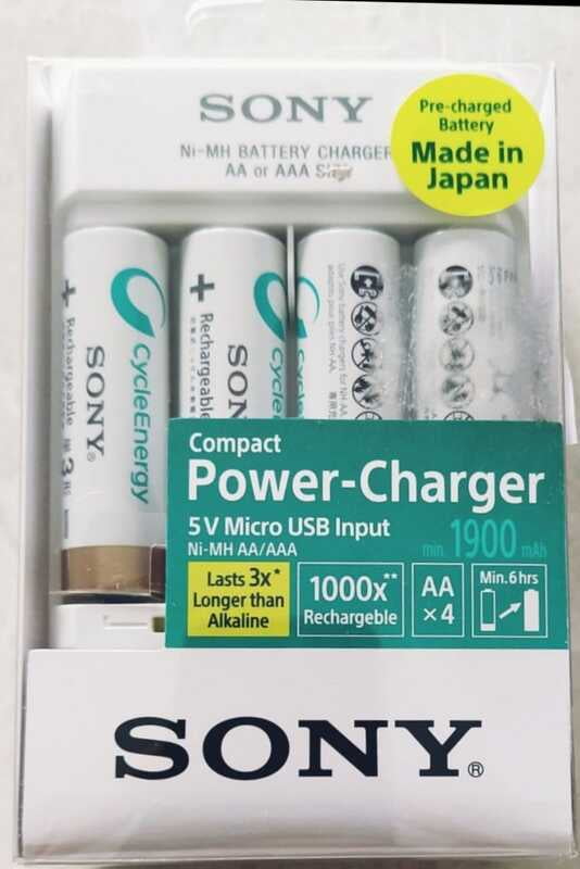 Sony Rechargeable AA 1900mAh Battery with charger Sony Rechargeable AA 1900mAh Battery with charger