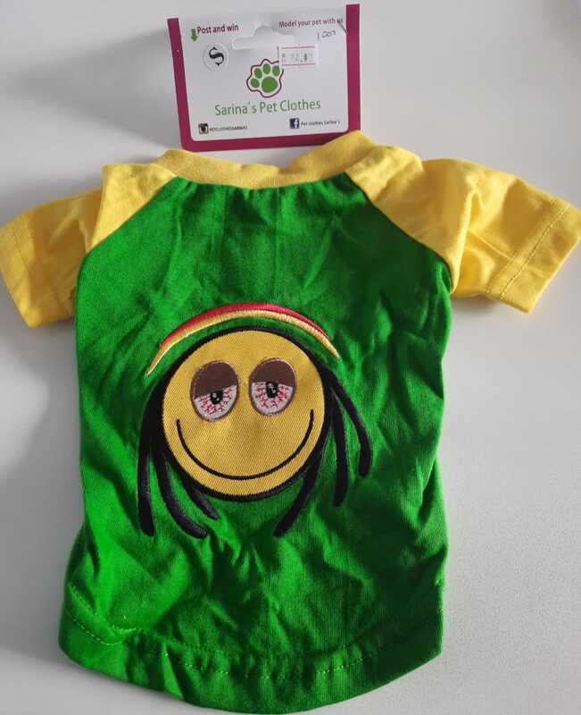 Sarina pet clothes T-shirt ( small) Green& yellow Sarina pet clothes T-shirt ( small) Green& yellow