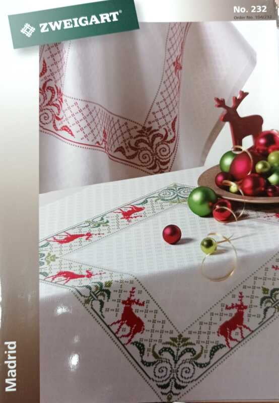 Rivista Zweigart - Punto Croce Natale per Tovaglie nr. 232 Rivista Zweigart - Punto Croce Natale per Tovaglie nr. 232