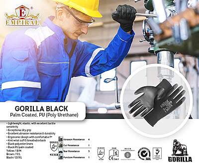 Black PU Coated Gloves Gorilla