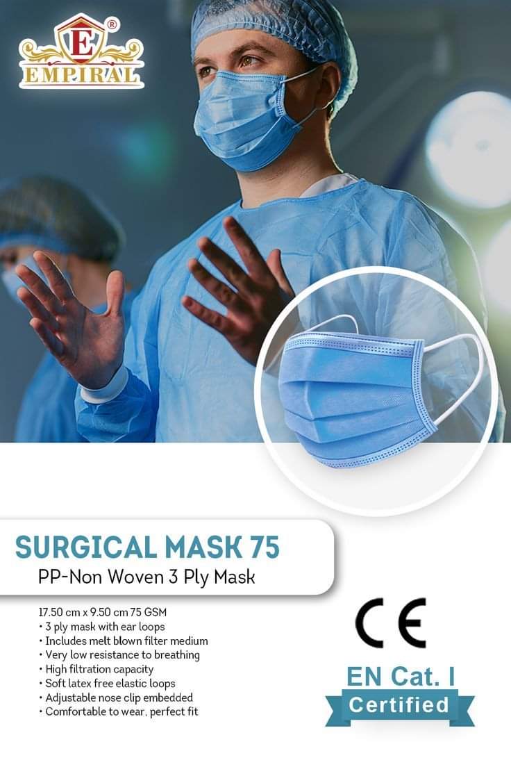 Disposable Face Mask 3Ply 50pcs/pkt, Empiral