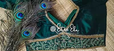 Saree Blouse- Hand Embroidered Silk Saree Blouse- Premium Party Wear