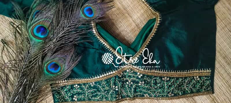 Saree Blouse- Hand Embroidered Silk Saree Blouse- Premium Party Wear