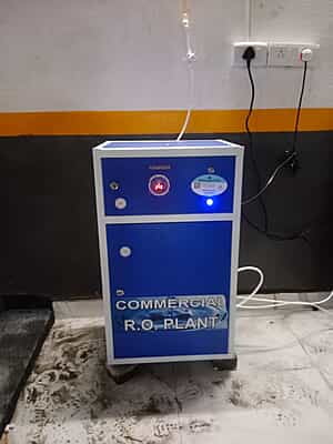 Flow meters and pressure gauges on the control panel of the Industrial RO Plant.