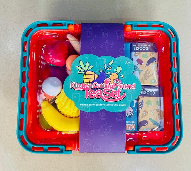 Kitchen Cutting Pretend Tea Set - Ice cream (Orange basket)