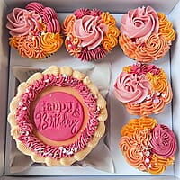 Caja para Pastel y 5 Cupacakes 10x10