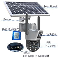 Solar Powered 8MP Coverage - Dual Lens PTZ Wifi Security Camera Solar Powered 8MP Coverage - Dual Lens PTZ Wifi Security Camera