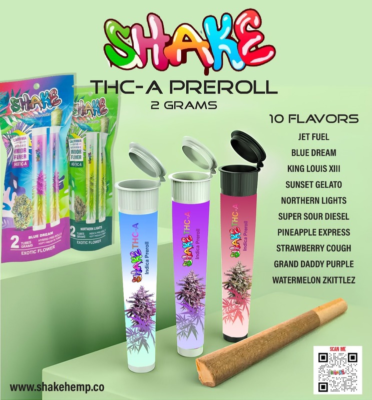 SHAKE EXOTIC PRE ROLLS 2 GRAMS 10CT PER BOX