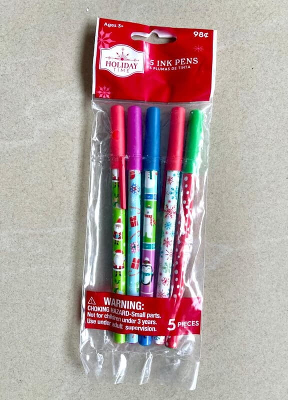 Christmas Ink Pens - Pack of 5