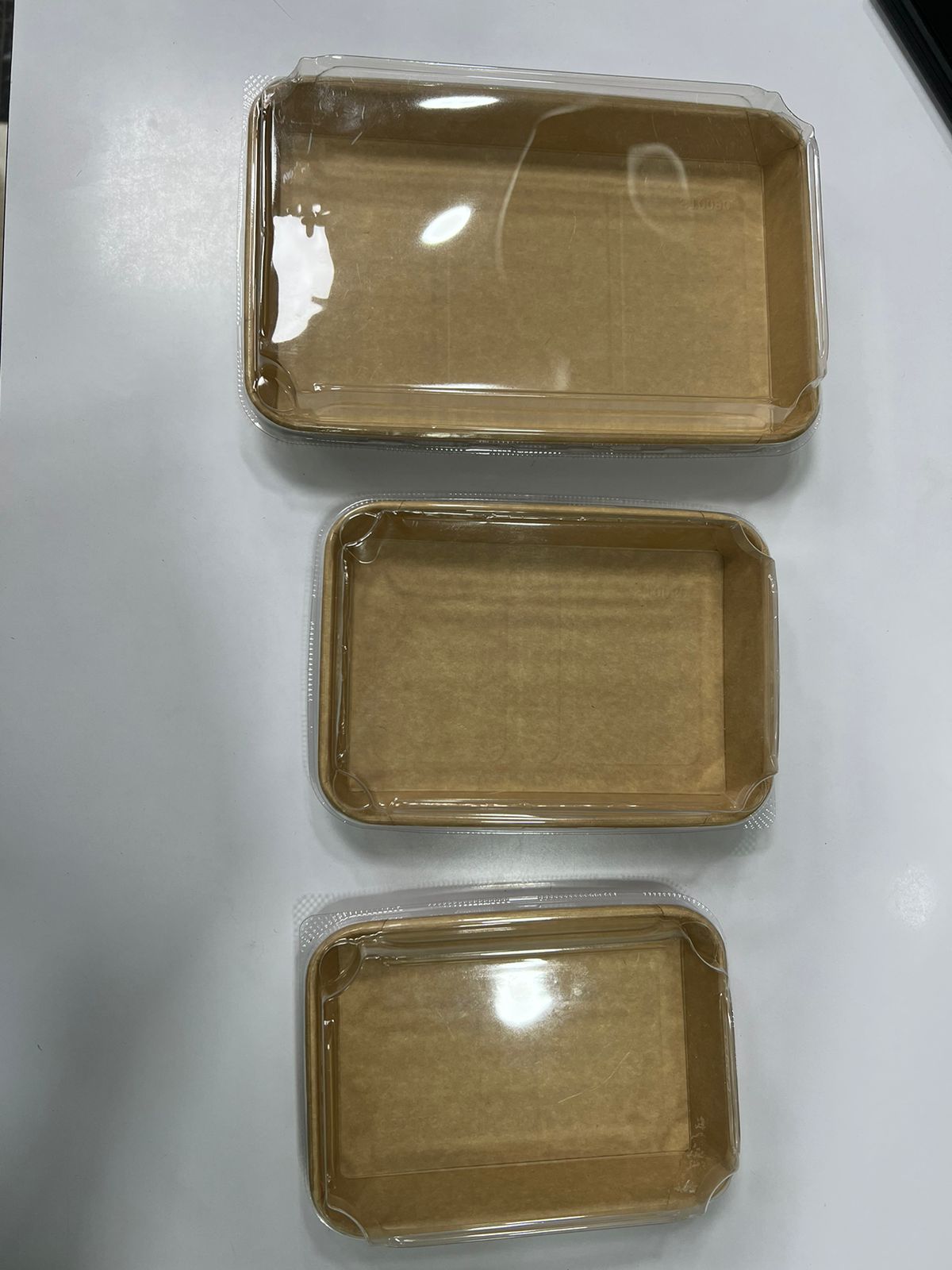 Recipiente Rectangular Kraft #5 con Tapa 5"x7.5"x2.5"